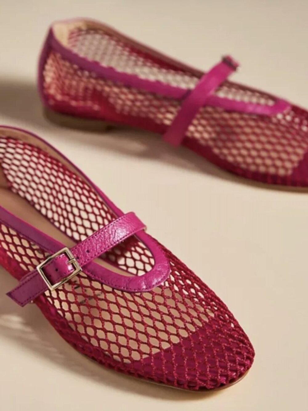 Fabio Rusconi mesh pink ballet flats